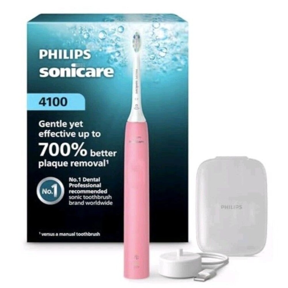 Electric Toothbrush Philips Sonicare 4100 Rechargeable Deep Pink BD5004AZ Plaque